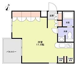N.Haus 3階ワンルームの間取り