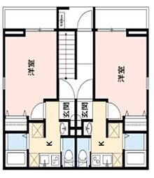 アズール西八王子 2階1Kの間取り