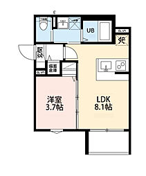 robot home 東所沢 2階1LDKの間取り