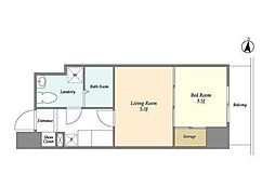 アクシーズタワー大門町 10階2Kの間取り