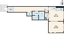 ヴィヴァーチェ 1階1DKの間取り