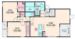 ＬＵＬＵ西尾久 1階2LDKの間取り