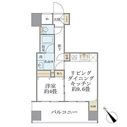 エミリブ東長崎 4階1LDKの間取り