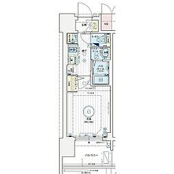 エステムコート難波サウスプレイスVIIIハイド 14階1Kの間取り
