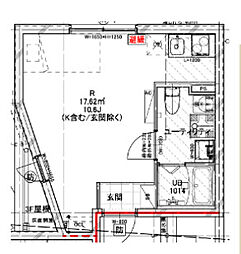 クレドコート品川中延 4階ワンルームの間取り