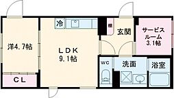 TASUKI杉並高井戸 2階1SLDKの間取り