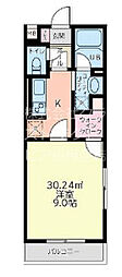 レアフージュ 2階1Kの間取り