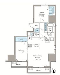 ＶＩＳＴＡ西早稲田 6階2LDKの間取り