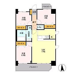 アンクレージュ 2階3LDKの間取り