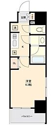 コンシェリア新宿ＥＡＳＴ 6階1Kの間取り