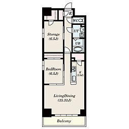 S-FORT鶴舞arts 14階2LDKの間取り