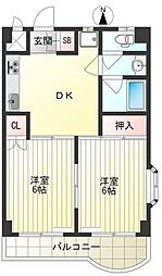ノブ・ナカハラ 1階2DKの間取り