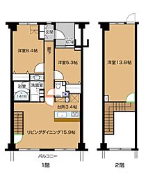 トゥトゥジャルダンはるひ野 4階3LDKの間取り