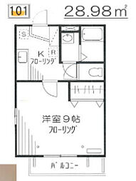 Ｅｖｅｒ　Ｇｒｅｅｎ　66 1階1Kの間取り