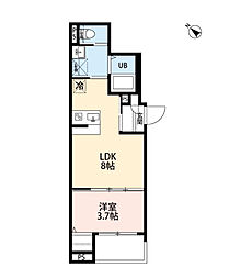 robot home 東所沢II 3階1LDKの間取り