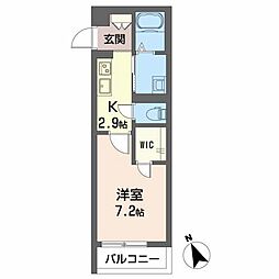 ブルーシャインＭＪ 1階1Kの間取り