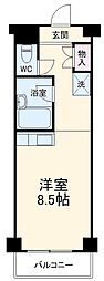 サンパークビル 8階ワンルームの間取り