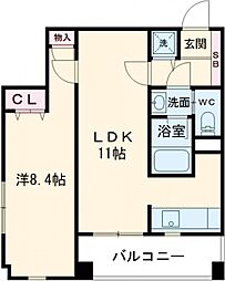 スカイグランデ京成小岩 7階1LDKの間取り