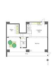 プライムメゾン早稲田通り 11階1LDKの間取り