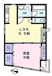 カーサデルピーノ 3階1LDKの間取り