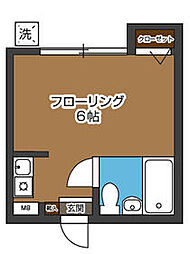 メゾンイースト 1階ワンルームの間取り