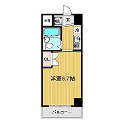 リアライズ伝馬 4階1Kの間取り