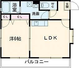 ル・クラージュ箱崎 3階1LDKの間取り