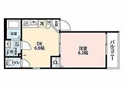 西武新宿線 南大塚駅 徒歩4分の賃貸アパート 2階1DKの間取り