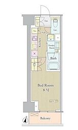 ヴェルデュール高田馬場 10階1Kの間取り