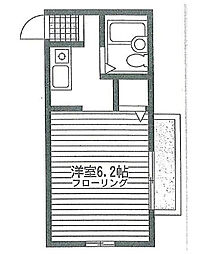 コーポＳＫ上矢部 2階1Kの間取り