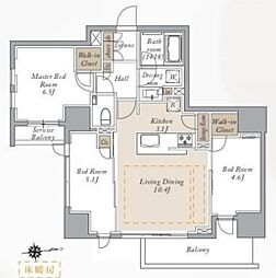 プライマルシティ神楽坂 803 8階3LDKの間取り
