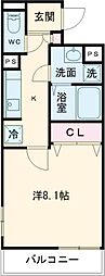 イクシオ花小金井 1階1Kの間取り