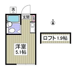 ペアパレス荻窪 1階ワンルームの間取り