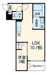 Jack sotoshinI 303 3階1LDKの間取り