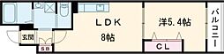 ＡＲＣＡ嵯峨嵐山 2階1LDKの間取り