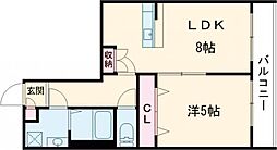 ＡＲＣＡ嵯峨嵐山 2階1LDKの間取り