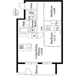 ルネサンスコート目黒南 1階2LDKの間取り