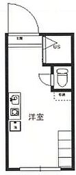 Fortune House 2階ワンルームの間取り