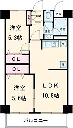 ＰＡＲＫ　ＭＯＤＥＲＮ　つつじヶ丘 11階2LDKの間取り