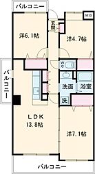 ベルドミール壱番館 7階3LDKの間取り