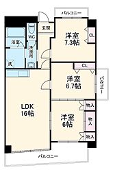 ＡＰＴ23 5階3LDKの間取り