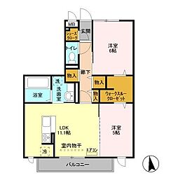 トルビヨン 3階2LDKの間取り