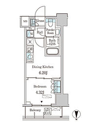 ＪＰ　ｎｏｉｅ　西蒲田 10階1DKの間取り