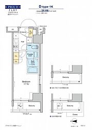 プラウドフラット浅草アベニュー 10階1Kの間取り