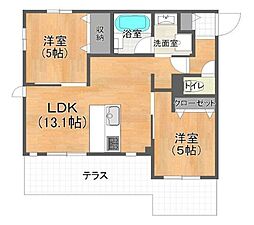 日向テラスKUGAYAMA 2階2LDKの間取り