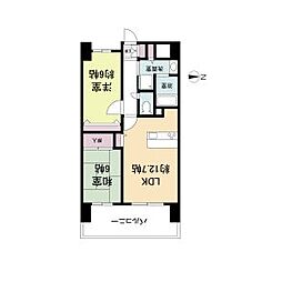 Ｌａ　Ｄｏｕｃｅｕｒ山王 6階2LDKの間取り