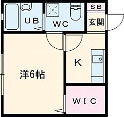 エムステージ西大泉 1階1Kの間取り