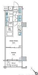 プレディアコート西葛西 5階1DKの間取り