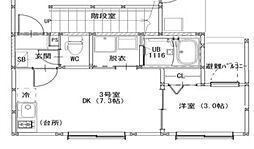 Reve Court 3階1DKの間取り