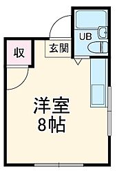 モンメゾン 3階ワンルームの間取り